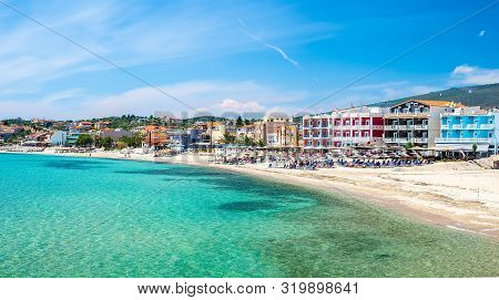 Landscape With Limenaria City And Beach At Thassos Island, Greece