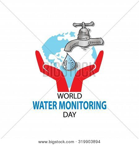 World Water Monitoring Day Concept, Blue Background. September 18
