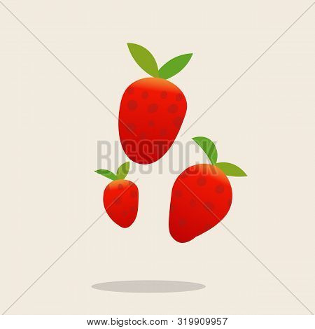 Straberry Set Vector Design.fresh Strawbeery Organic.three Strawberry