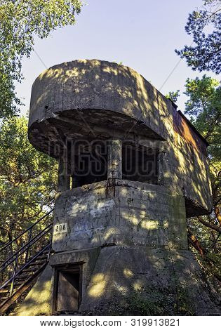 Hel, Pomerania, Poland - August 27: Old Polish Bunker On The Coast On August 27, 2019 In Hel, Pomera
