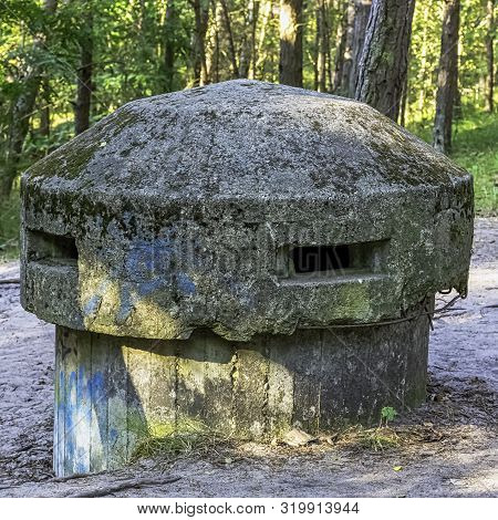 Hel, Pomerania, Poland - August 27: Old Polish Bunker On The Coast On August 27, 2019 In Hel, Pomera