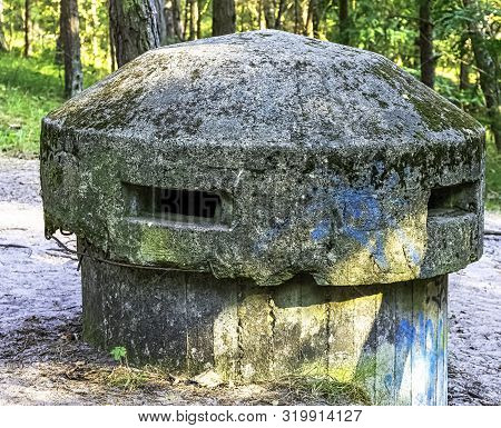 Hel, Pomerania, Poland - August 27: Old Polish Bunker On The Coast On August 27, 2019 In Hel, Pomera