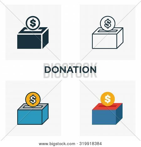 Donation Outline Icon. Thin Line Element From Crowdfunding Icons Collection. Ui And Ux. Pixel Perfec