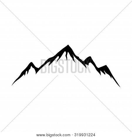 Mountain Shapes For Logo. Vector Silhouette Of Mountain. Isolated On White.