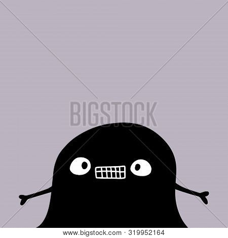 Arologizing Sorry Ghost Halloween Creature Hand Drawn Horror Card Illustration