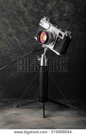 Vintage Lamp Made By Me From The Old Soviet Film Camera Kiev-2a, Contax Ii Released In 1957 On A Bla