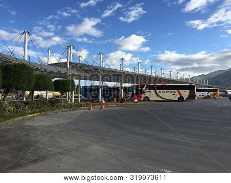 Quito - Ecuador, 22-9-2019: Main Platform In Quitumbe From Where The Buses Leave