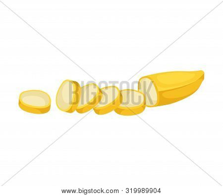 Round Banana Slices. Vector Illustration On A White Background.