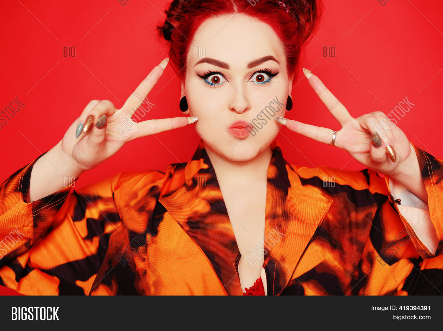 Beautiful Girl On Red Image & Photo (Free Trial) Bigstock