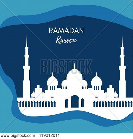 Ramadan Kareem beautiful greeting card and banner background design illustration