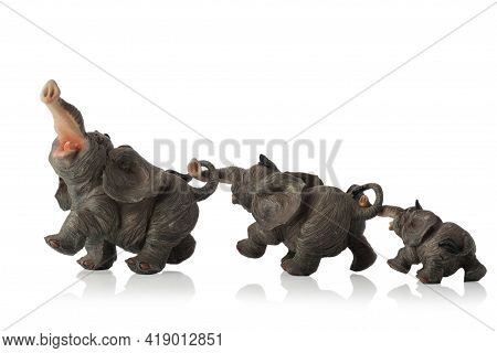 Figurine, Souvenir, Statuette, Elephant Isolated On White Background.