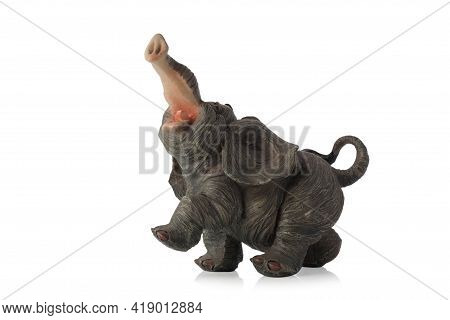 Figurine, Souvenir, Statuette, Elephant Isolated On White Background.