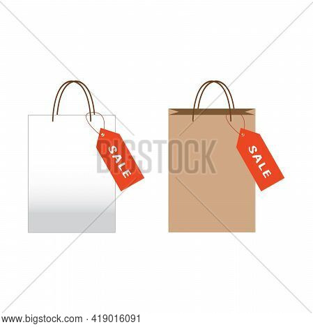 Paper Shopping Bags Isolated On White Background