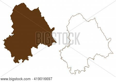 Gifhorn District (federal Republic Of Germany, Rural District, State Of Lower Saxony) Map Vector Ill
