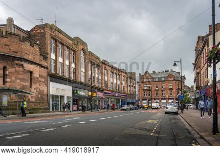 Carlisle, Cumbria, Uk, August 2020 - Street View Of The City Of Carlisle, Uk