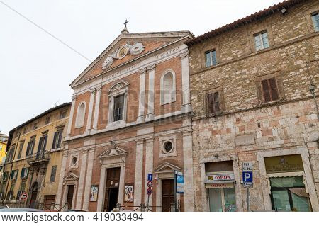 Perugia,italy May 01 2021:square Of Giacomo Matteotti In The Center Of Perugia