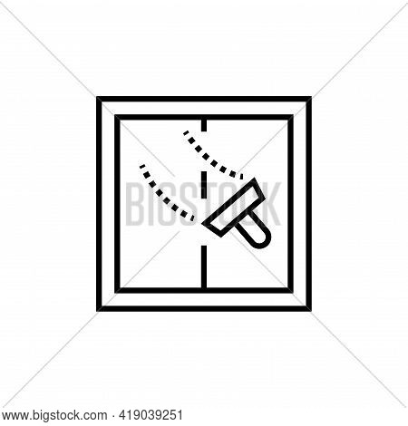 Washing Windows Icon. Housekeeping Sign Vector Illustration.