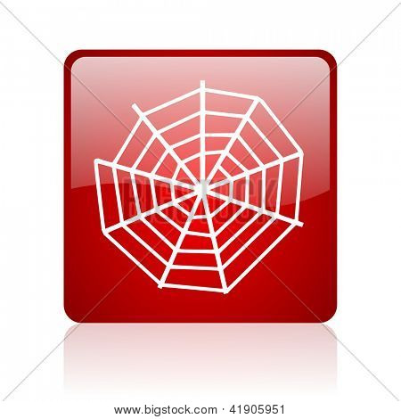 icono de brillante web Spider web Plaza Roja sobre fondo blanco