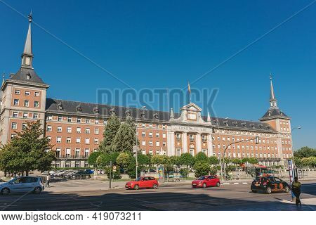 Madrid, Spain - August 8, 2018 - View Of The Ministry Of The Air (cuartel General Del Ejercito Del A
