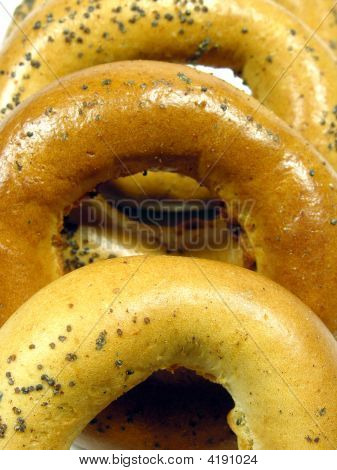 Bagels, redondo pão com uma refeição russa papoula, nacional
