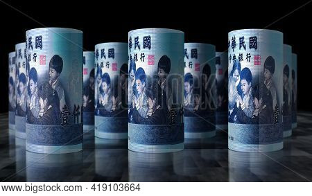 Taiwan Dollar Money Banknotes Pack Illustration