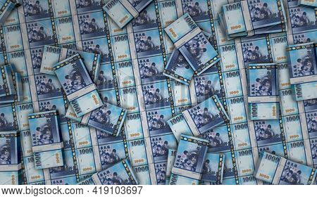 Taiwan Dollar Money Banknotes Pack Illustration