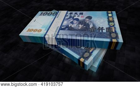 Taiwan Dollar Money Banknotes Pack Illustration