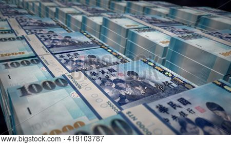 Taiwan Dollar Money Banknotes Pack Illustration