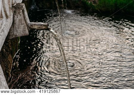 Water Flowing From Several Pipes, Drinking Water Concept