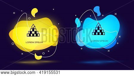 Black Yagna Icon Isolated On Black Background. Abstract Banner With Liquid Shapes. Vector