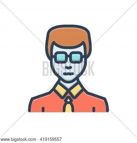 Color Illustration Icon For Businessman Entrepreneur Enterprising Zippy Vocational Sappy