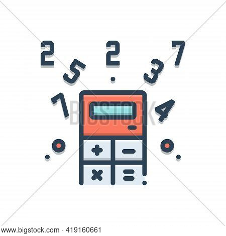 Color Illustration Icon For Coefficient Quotient Multiplier Technology