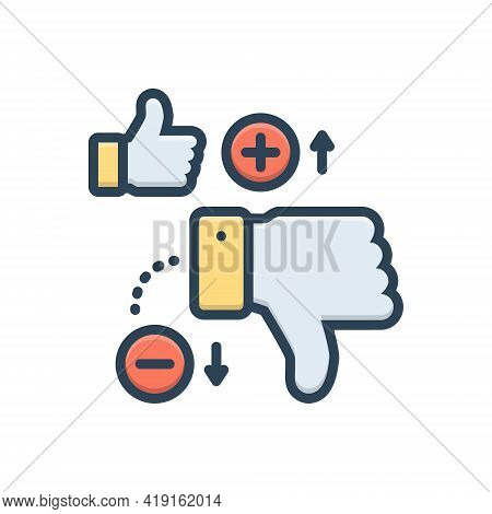 Color Illustration Icon For Disadvantage Unlike Thumb Loss Deficit Scathe