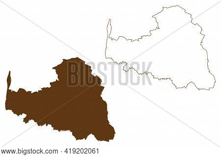 Osterholz District (federal Republic Of Germany, Rural District, State Of Lower Saxony) Map Vector I