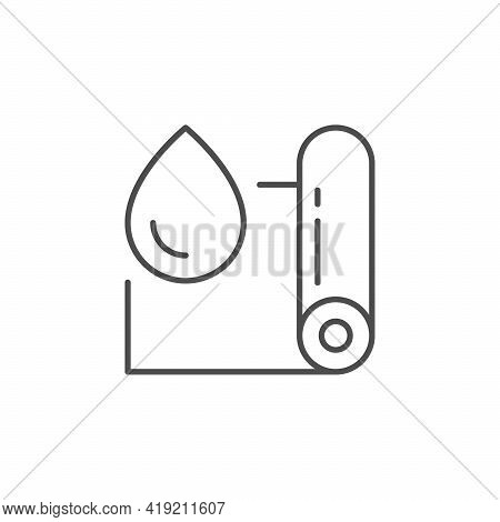 Waterproof Membrane Line Outline Icon Isolated On White
