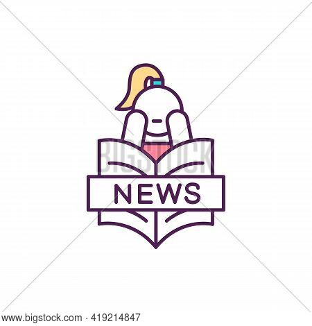 Shocking News And Articles Rgb Color Icon. Publication With Current Events. Newspaper Headlines. Pri