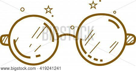 Magic Glasses - Vector Icon  In Pencil Drawing Style