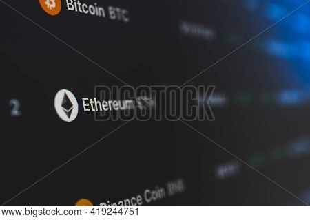 Ethereum On Cryptocurrency Exchange Market . A Cryptocurrency Is A Digital Or Virtual Currency That