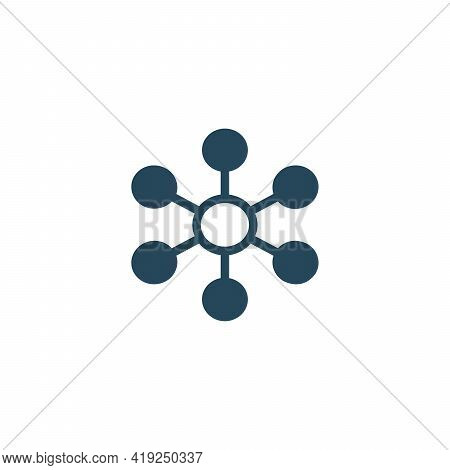 Hub Network Connection Isolated Minimal Flat Line Icon. Stock Vector Illustration Isolated On White 