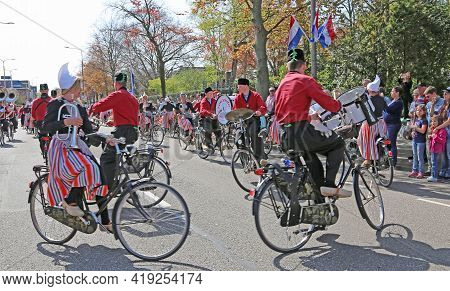 Sassenheim, Netherlands - April 21, 2018: 100 Years Bloemencorso Bollenstreek Flower Parade Traditio