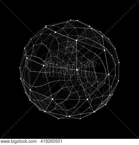 Abstract 3d Sphere. Hud Design Sphere. Network Line Concept. Futuristic Technology Style. Vector Fut