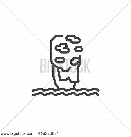 Phang Nga Bay Line Icon. Linear Style Sign For Mobile Concept And Web Design. Thailand Mountain Outl