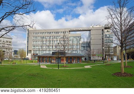 Moscow, Russia - April 28, 2021: Grand Hotel Belorusskaya On Butyrsky Val Street