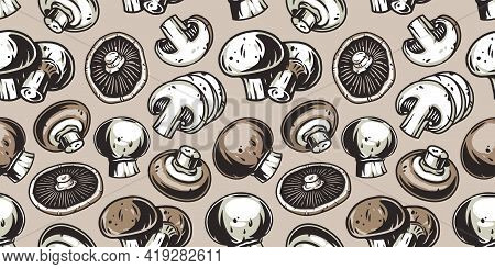 Mushroom Picking Champignon Cremini A White Button