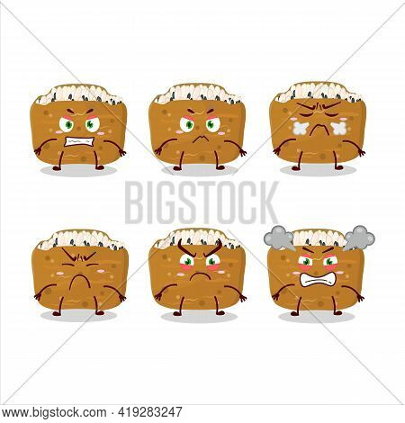 Inarizushi Cartoon Character With Various Angry Expressions