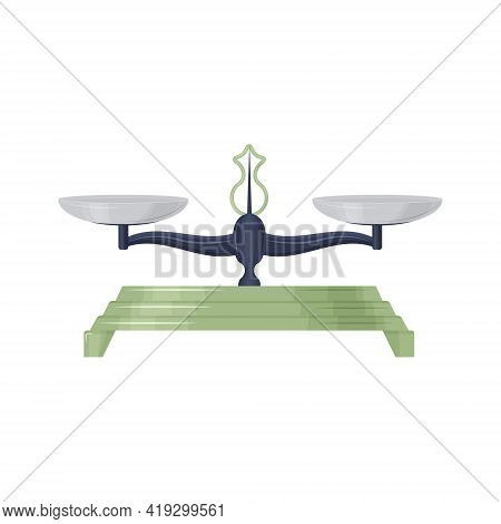 Trade Scales For Weighing Products, And Other Various Items, Consisting Of A Black Case, A Green Sta