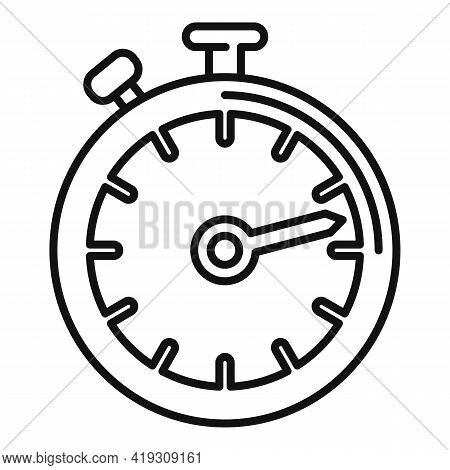 Driving School Stopwatch Icon. Outline Driving School Stopwatch Vector Icon For Web Design Isolated 