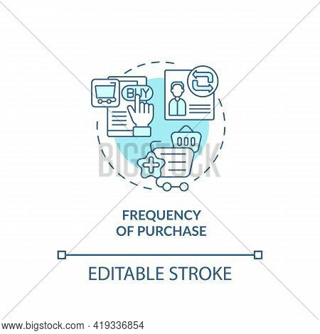 Purchase Frequency Concept Icon. Rfm Model Analysis Idea Thin Line Illustration. Customer Segmentati