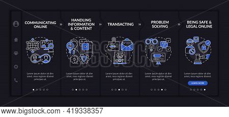 Essential Digital Skills Onboarding Vector Template. Responsive Mobile Website With Icons. Web Page 