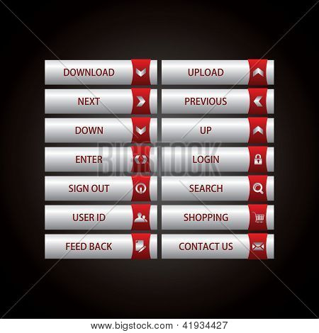 knoppen voor het web thema